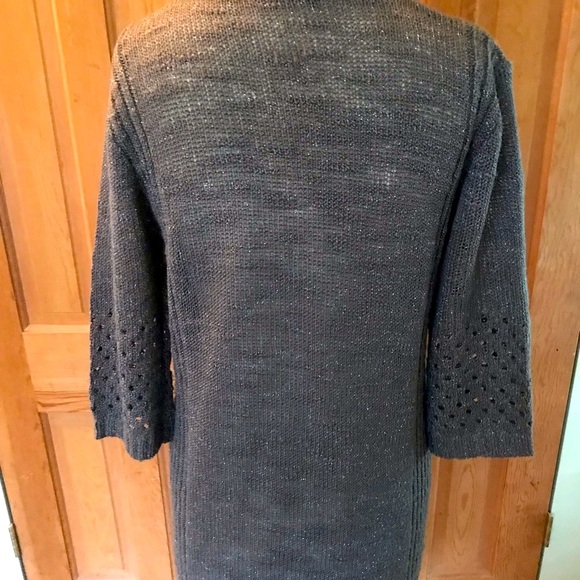 Sage Green Cardigan,Sparkle Knit, L/XL Longer Length, St. Patrick’s Day Sweater. - Picture 5 of 8